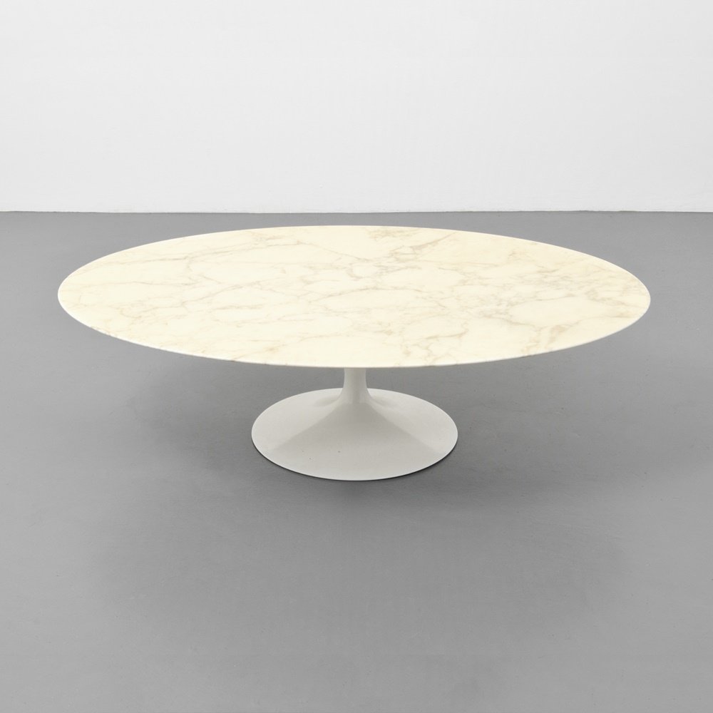 Eero Saarinen TULIP Coffee Table: Designer & Manufacturer: Eero Saarinen; Knoll Markings: no marking(s) apparent Country of Origin & Materials: USA; marble, metal Additional Information: (Key Word Search: Herman Miller, Knoll, G