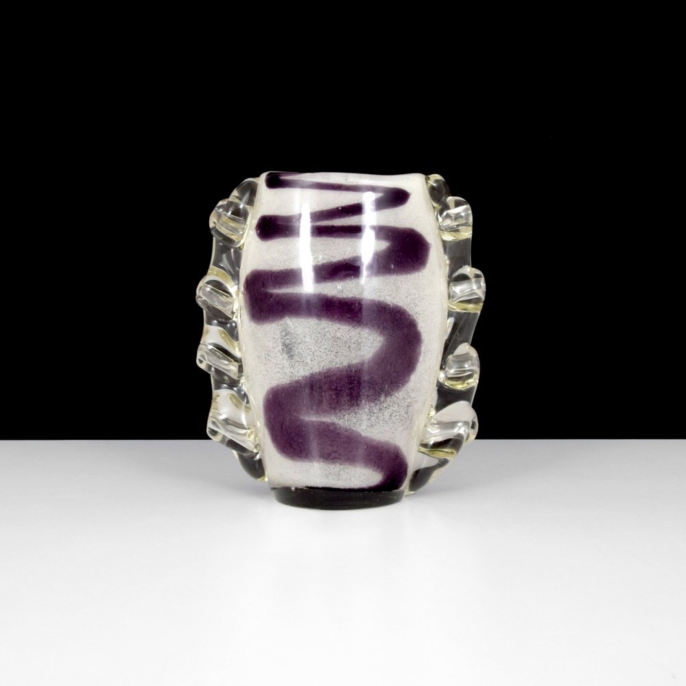 PULEGOSO Vase, Murano: Designer & Manufacturer: unknown Markings: no marking(s) apparent Country of Origin & Materials: Italy; glass Additional Information: (Key Word Search: Venini, Barovier & Toso, Archimede Seguso, Cened