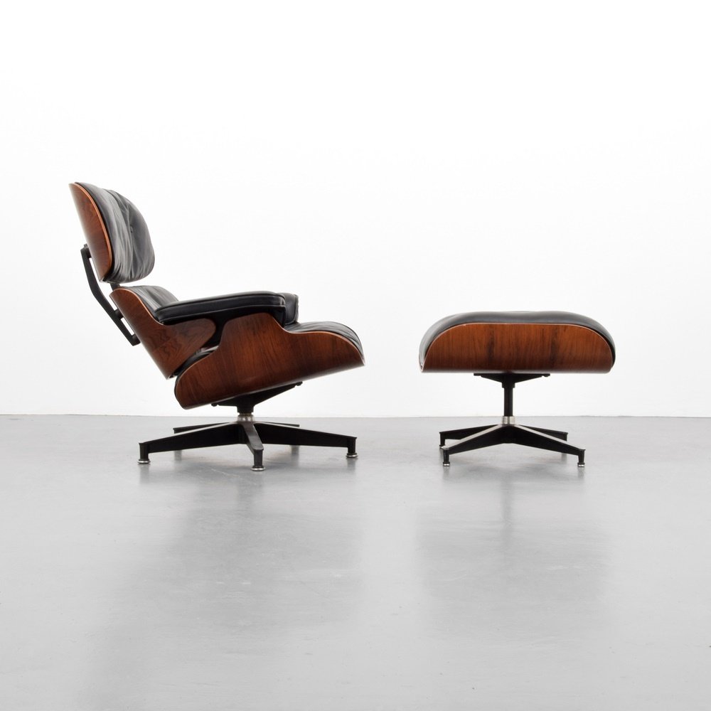 Charles & Ray Eames Rosewood Lounge Chair & Ottoman: Designer & Manufacturer: Charles & Ray Eames; Herman Miller Markings: marking(s) Country of Origin & Materials: USA; rosewood, leather, metal Additional Information: Chair and ottoman are model #670 a