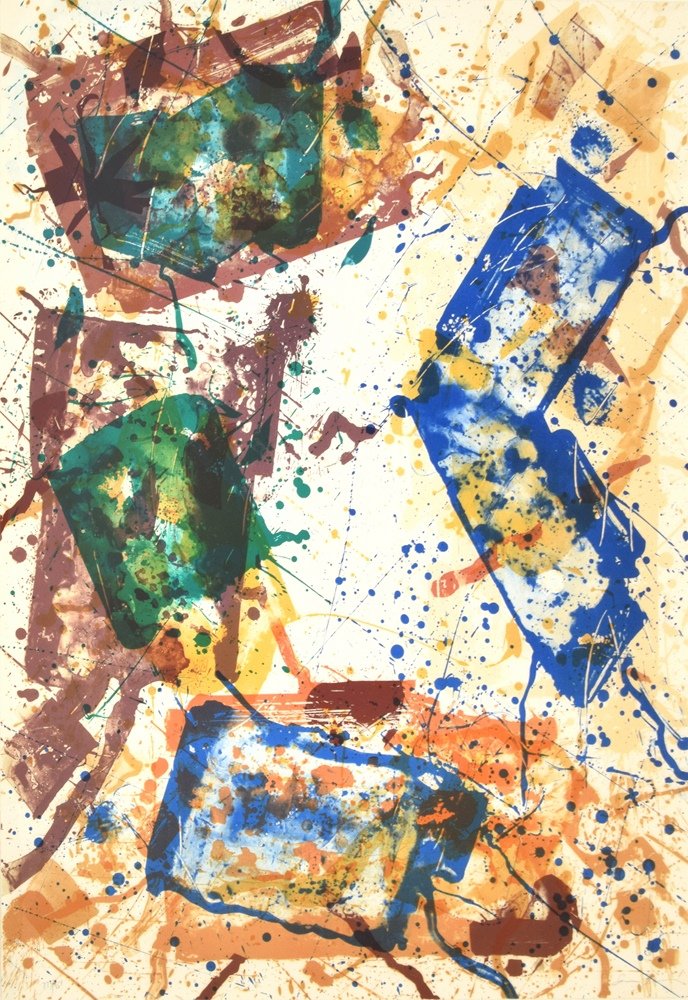 Sam Francis, Untitled (SF-269) Lithograph, Signed: Designer & Manufacturer :Sam Francis; (1923-1994) Markings: signed; ed. 173/250 Country of Origin & Materials: American; offset lithograph Additional Information & Circa: Gallery labels to reverse: Br