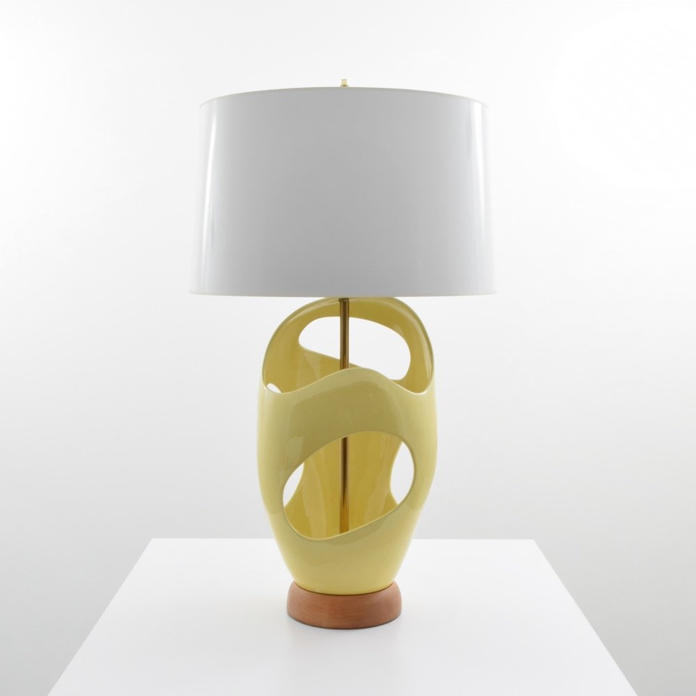 Rare & Massive Antonia Campi Lamp: Designer & Manufacturer :Antonia Campi (b. 1921); Lavenia Markings: no marking(s) apparent Country of Origin & Materials: Italian; glass, wood Additional Information & Circa: Dimensions: 42"h, 13.5"di