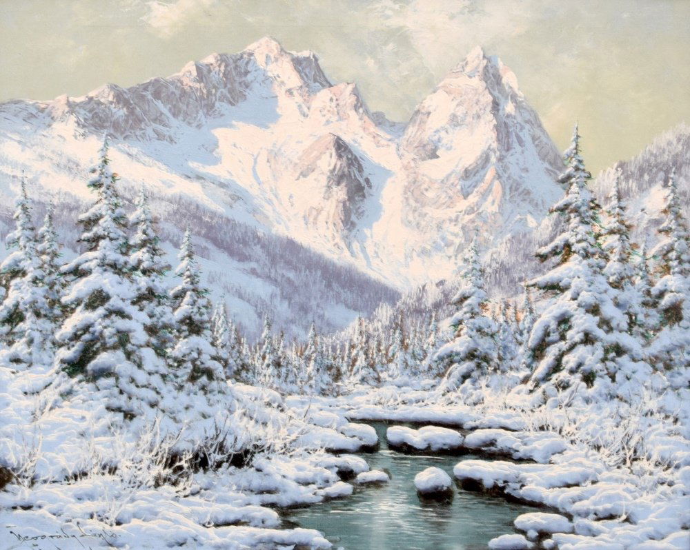 Laszlo Neogrady Painting, Original Work: Designer & Manufacturer :Laszlo Neogrady (1896 - 1962) Markings: signed Country of Origin & Materials: Hungarian; oil on canvas Additional Information & Circa: Dimensions: 23.5"h, 29.5"w; 27.5"h, 33.