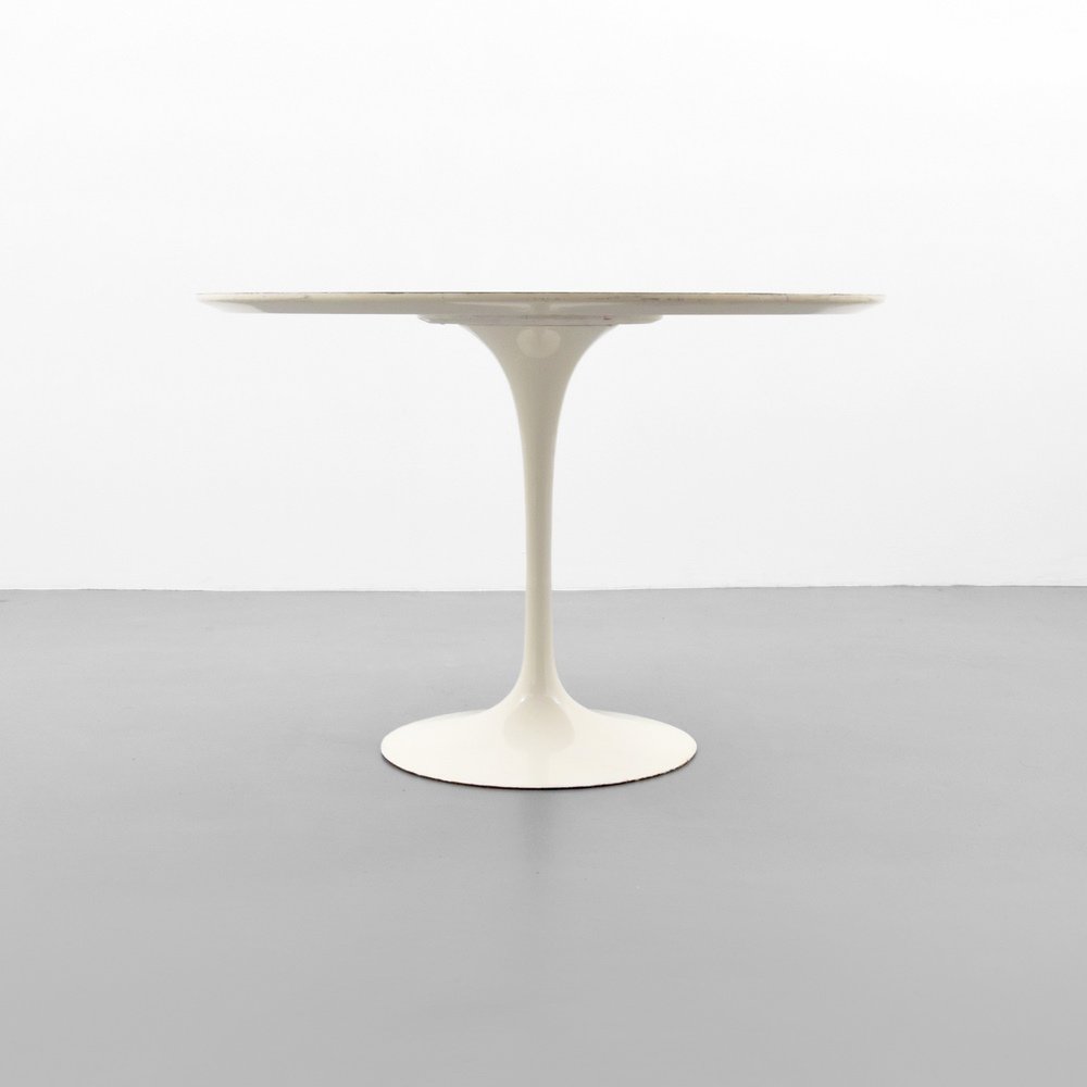 Eero Saarinen TULIP Dining Table: Designer & Manufacturer :Eero Saarinen; The Knoll Group Markings: The Knoll Group label Country of Origin & Materials: USA; mica, aluminum Additional Information & Circa: Reference: Knoll - A Mode