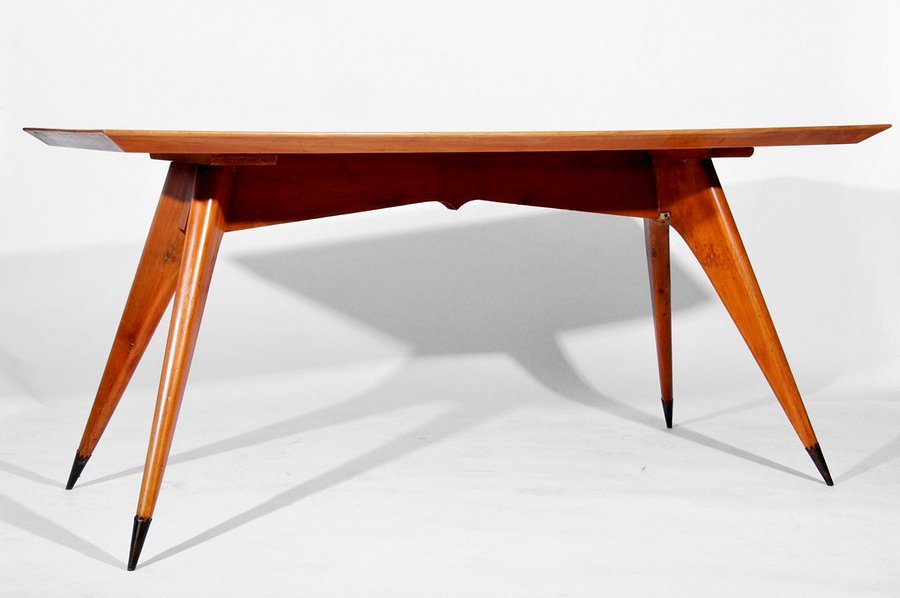 Melchiorre Bega Dining Table/Desk: Designer & Manufacturer: Melchiorre Bega Markings: no marking(s) apparent Country of Origin & Materials: Italy; wood, metal Additional Information & Circa: Dining table/desk by Melchiorre Bega. Melchi