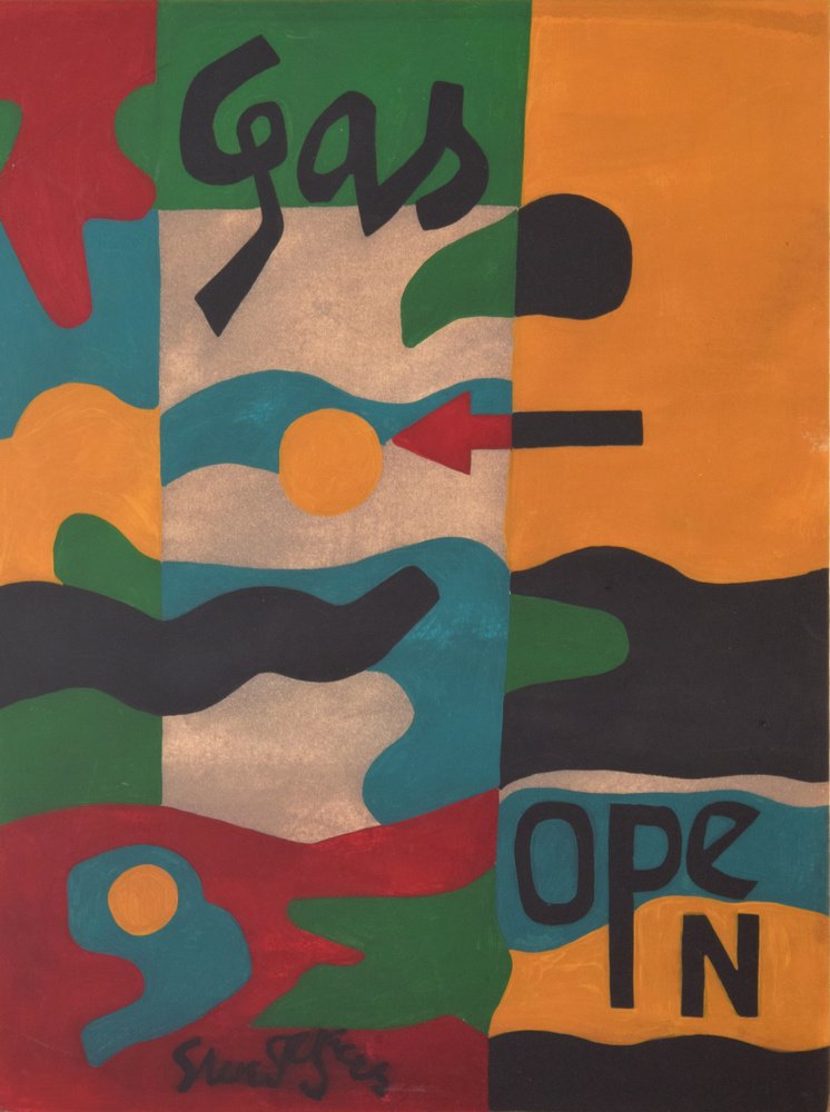 Stuart Davis Painting, Original Work: Designer & Manufacturer: Stuart Davis (1892-1964) Markings: signed; 1962 Country of Origin & Materials: American; oil and mixed media on panel Additional Information & Circa: Work is titled ABSTRACTIO