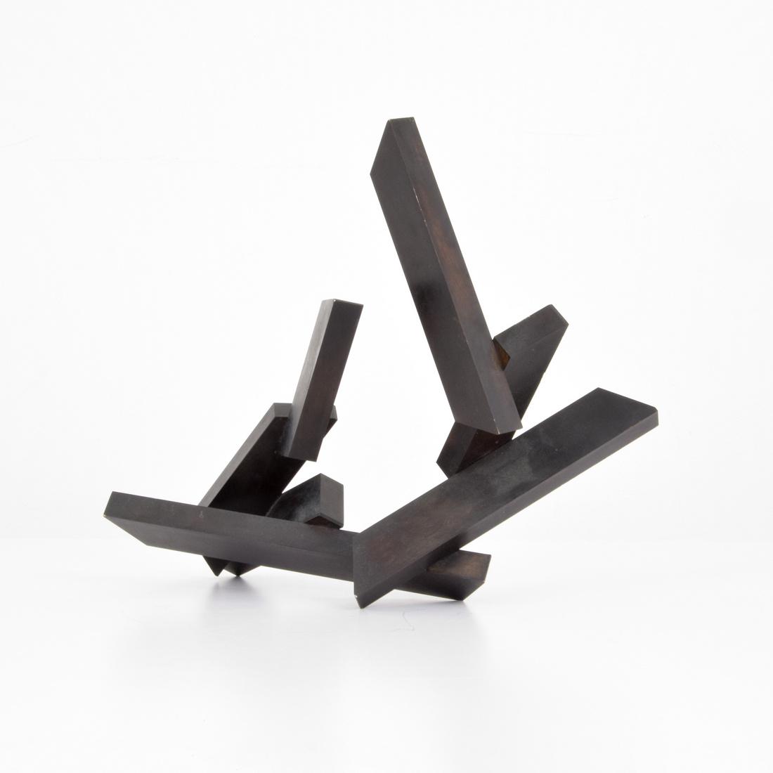 Larry Mohr Abstract Bronze Sculpture: Artist: Larry Mohr (1921-2013) Markings: signed, marking(s); 1988 Country of Origin & Materials: American; bronze Additional Information: Provenance: Estate of Larry Mohr. Larry Mohr was an accomplish