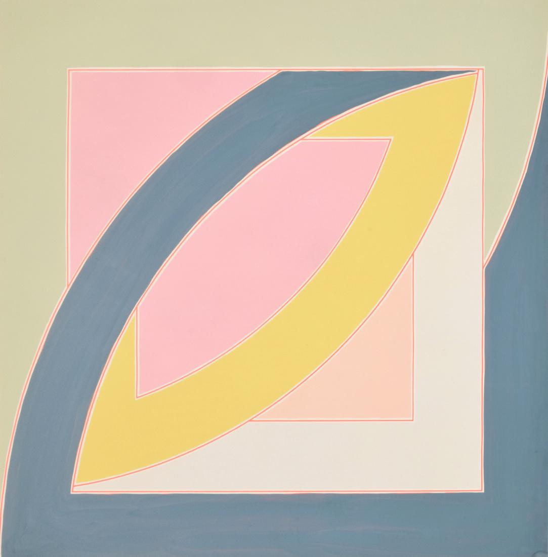 Frank Stella Lithograph, Hand-Colored Additions, Unique: Artist: Frank Stella (b. 1936) Markings: signed; 1970; handwritten inscription Country of Origin & Materials: American; lithograph and ink on Arjomari Additional Information: Work is titled RIVER OF P