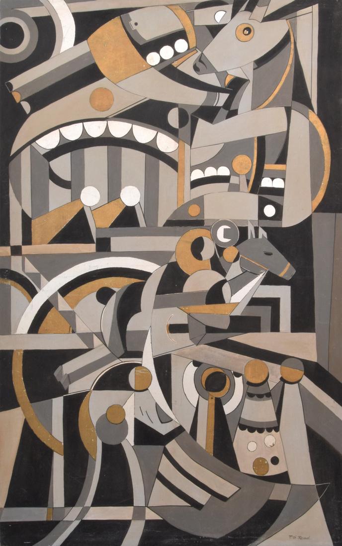 Large Philip Standish Read Painting, Original Work: Artist: Philip Standish Read (1927-2000) Markings: signed Country of Origin & Materials: American; canvas Dimensions: 69"h, 43.5"w