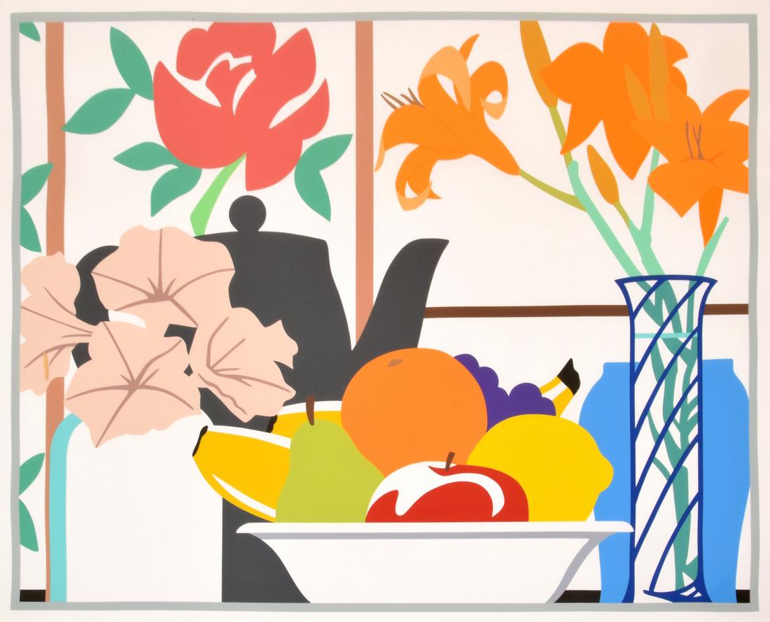 Large Tom Wesselmann Lithograph, Signed Edition: Artist: Tom Wesselmann (1931 - 2004) Markings: signed; HC 2/12; 1988 Country of Origin & Materials: American; paper Additional Information: Work is titled STILL LIFE WITH PETUNIAS, LILIES AND FRUIT. I