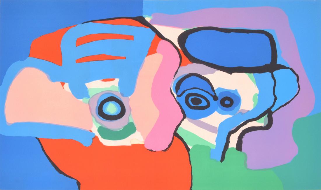 Karel Appel Lithograph, Signed Edition: Artist: Karel Appel (1921-2006) Markings: signed; ed. 83/100; 1971 Country of Origin & Materials: American; paper Additional Information: 27.25"h, 40.75"w; 42"h, 55.5"w frame