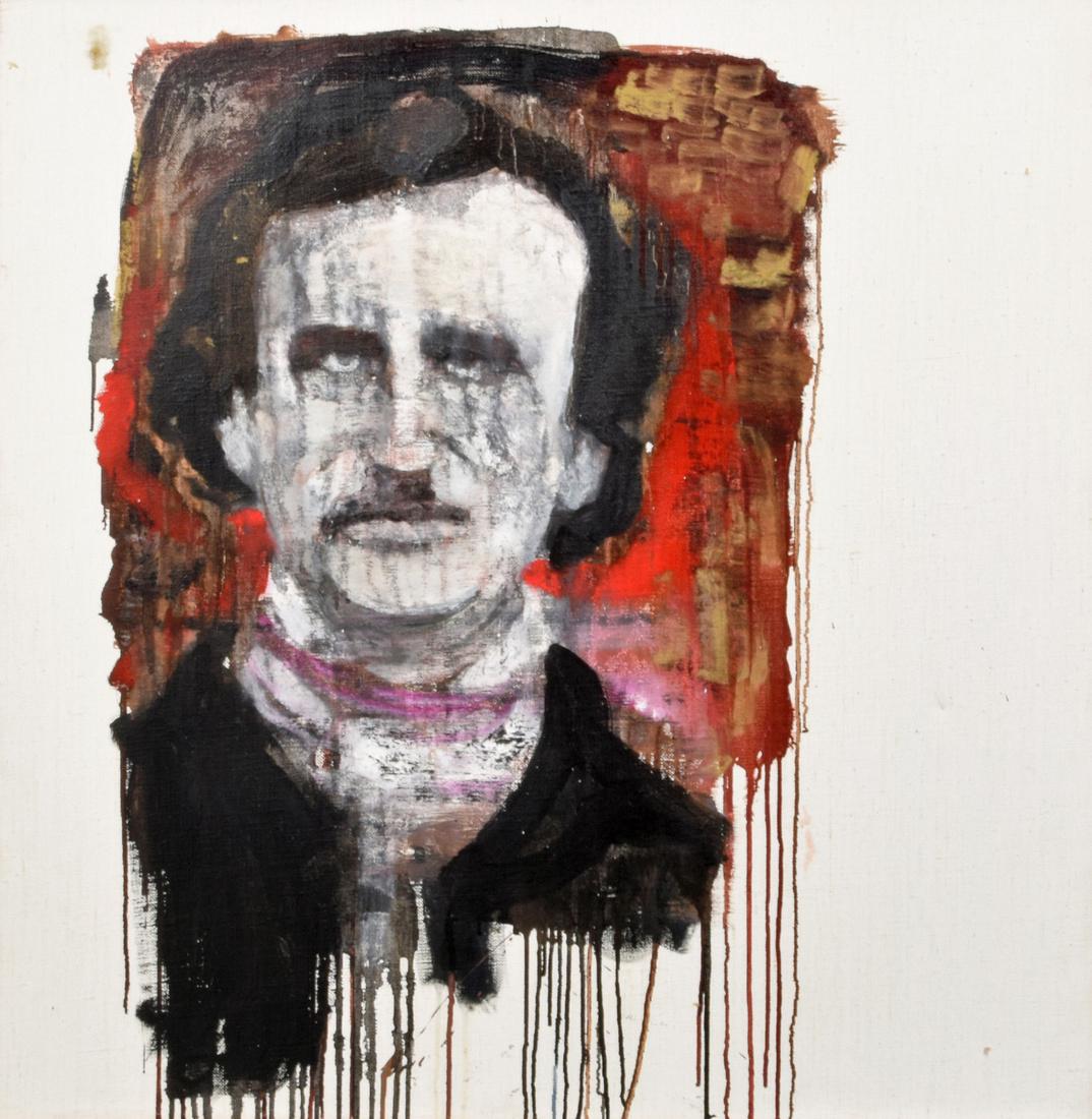 Arturo Di Stefano Painting, Original Work: Artist: Arturo Di Stefano (b. 1955) Markings: signed; 1987 Country of Origin & Materials: English; canvas Additional Information: Work is titled SUDARIUM: EDGAR ALLAN POE. Provenance: Eastbourne Clark