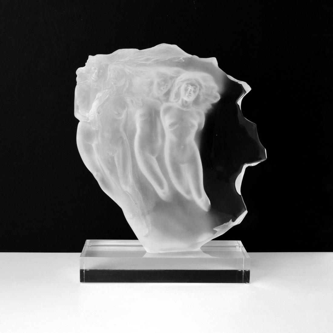 Large Frederick Hart LIGHT WHISPERS Sculpture: Artist: Frederick Hart (1943-1999) Markings: signed; 1985; ed. 56/300 Country of Origin & Materials: American; acrylic Additional Information: Work is titled LIGHT WHISPERS. Provenance: Private Collec