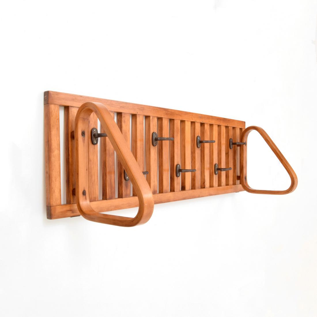 Alvar Aalto Coat Rack: Designer & Manufacturer: Alvar Aalto Markings: no marking(s) apparent Country of Origin & Materials: Finland; wood, metal Additional Information: No additional information. Dimensions(H,W,D): 11.5"h,