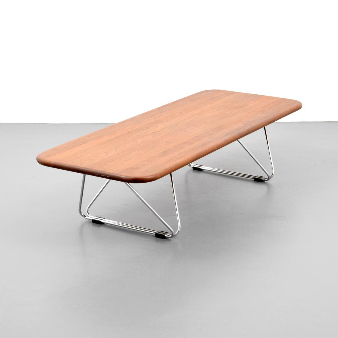 Ray Wilkes Coffee Table: Designer & Manufacturer: Ray Wilkes; Herman Miller Markings: Herman Miller label Country of Origin & Materials: USA; wood, metal Additional Information: No additional information. Dimensions(H,W,D): 1