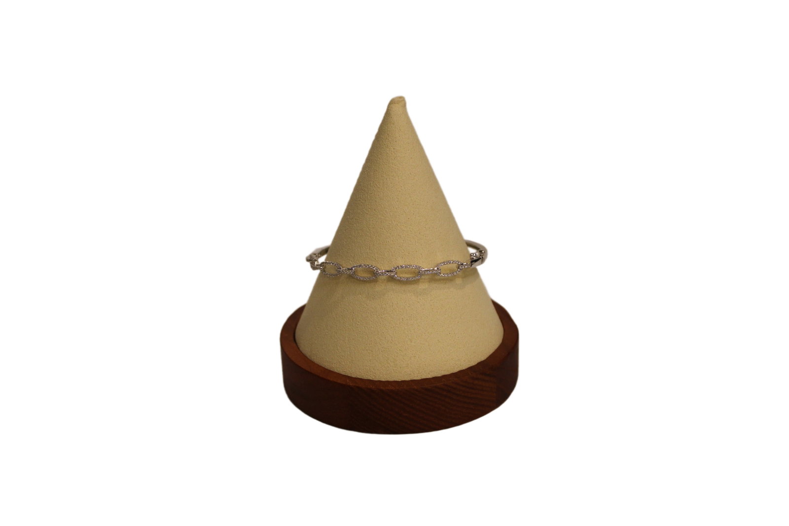 Ladies 14K White Gold Diamond Bangle Bracelet: Ladies 14K White Gold Bangle Bracelet with 126 Round Matching Diamonds in an Oval Link Design Box Lock with Safety Eight Lock Diamonds .49 Carats Total 8.73g