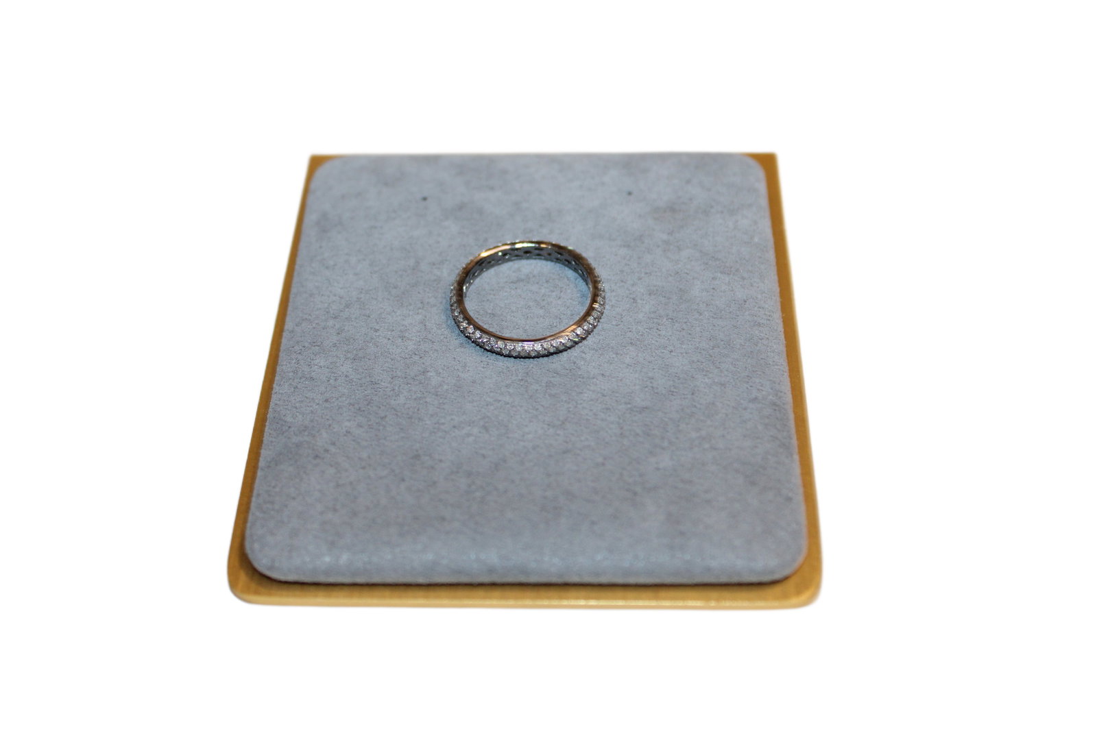 White Gold Ring with Three Rows of Diamonds: White Gold Ring with 3 Rows of Diamonds Total 1.9g