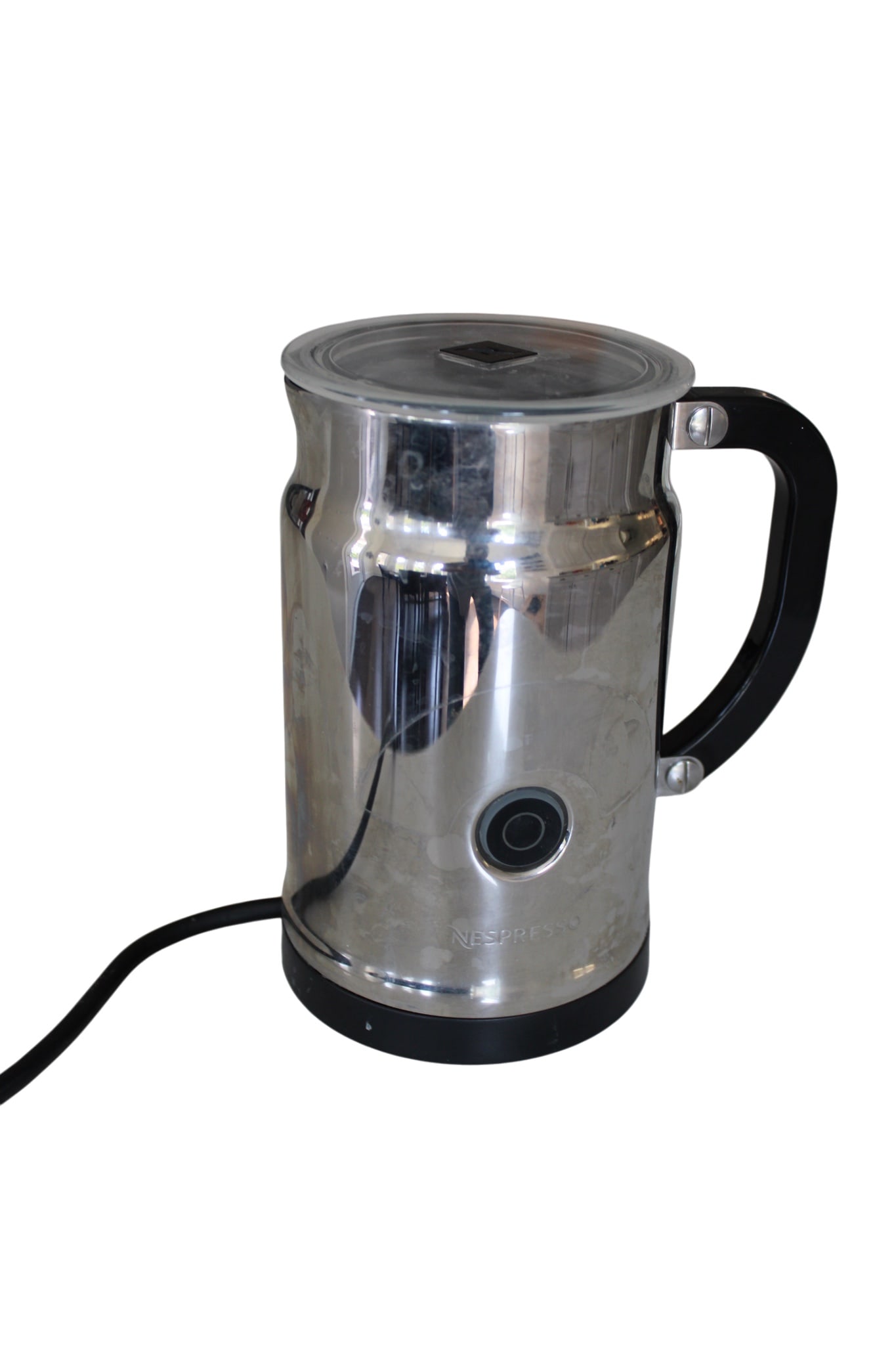 Nespresso Aeroccino Plus Automatic Milk Frother: Nespresso Aeroccino Plus Automatic Electric Milk Frother. Model: 3192. 7" H x 5.5" W x 4" D.