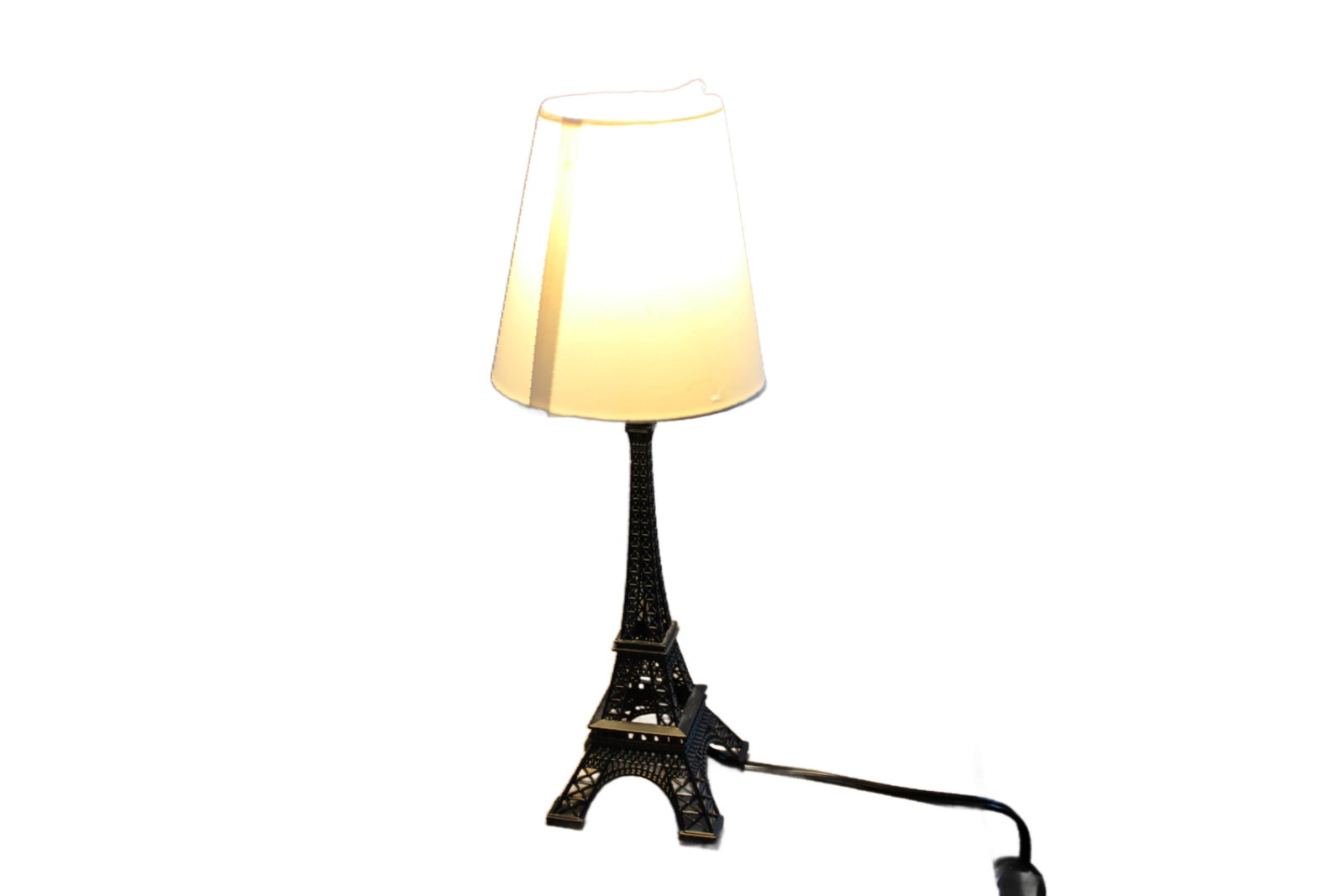 Eiffel Tower Desk Lamp: Eiffel Tower Desk Lamp. 15.5" H x 5.5" W x 5.5" D.