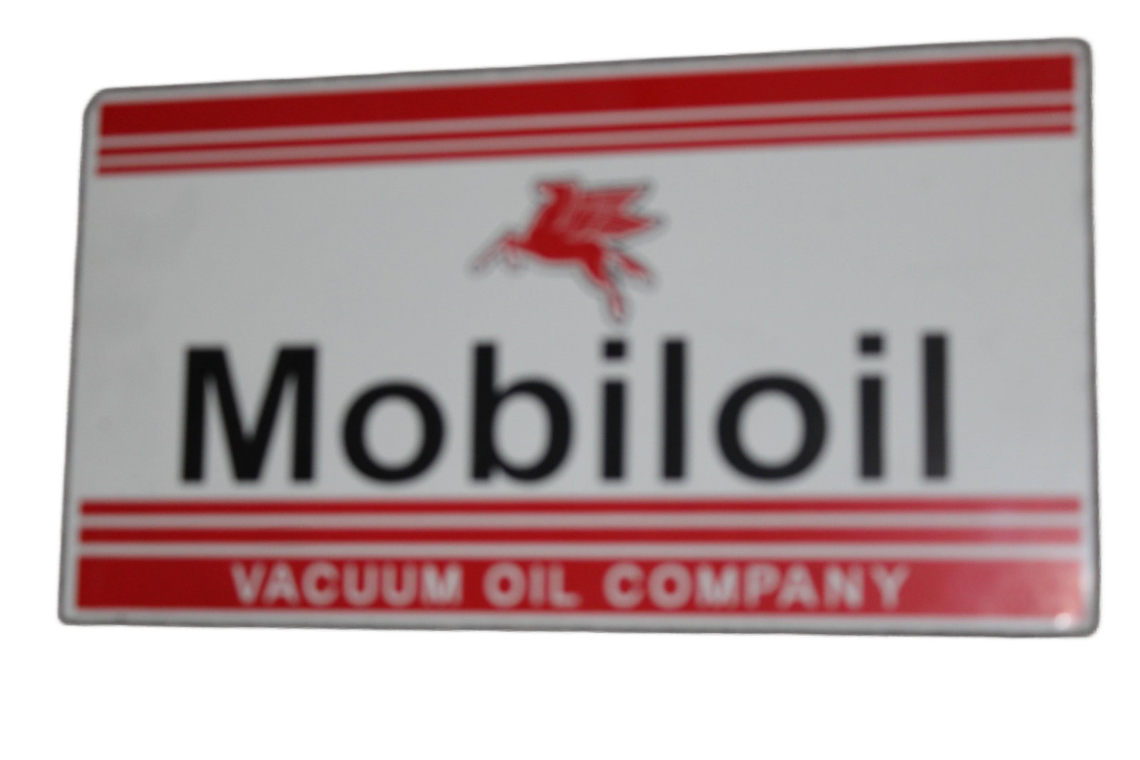 Mobiloil Tin Sign: Mobiloil Tin Sign. 10.5" H x 19.75" W.