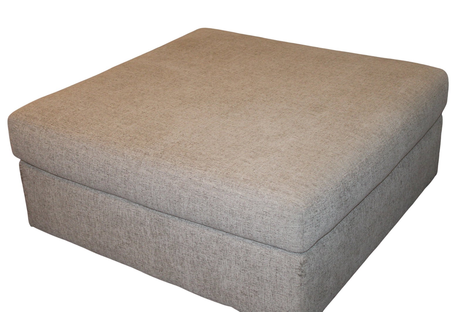 Beige Five Piece Modular Sectional Couch plus Ottoman - 4