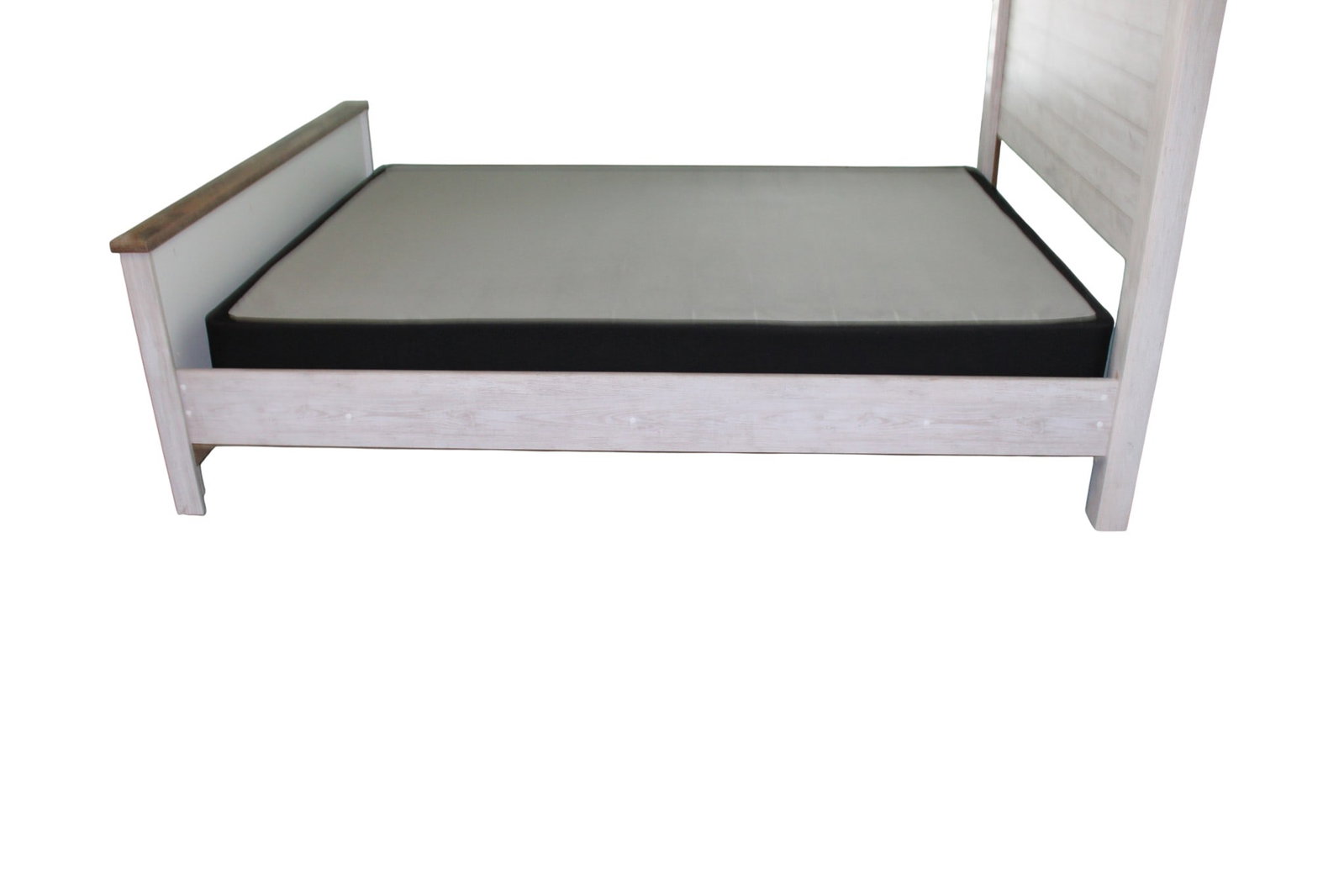 Wooden Whitewash Panel Queen Bed - 2