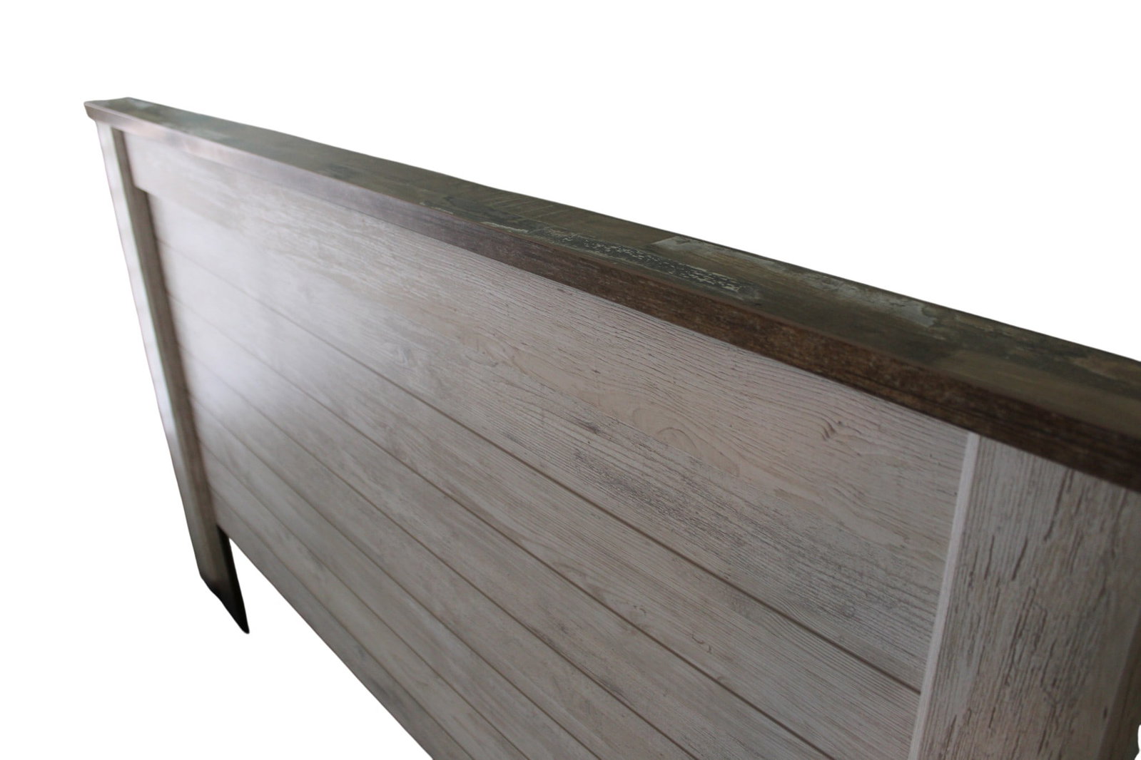Wooden Whitewash Panel Queen Bed - 4