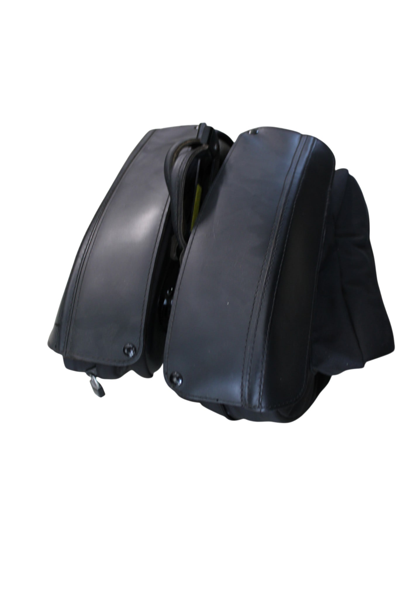Pair of Leather Pros Harley Davidson Saddlebags: Pair of Leather Pros Harley Davidson Saddle Bags. 14.5” H x 22” W x 4.5” D.