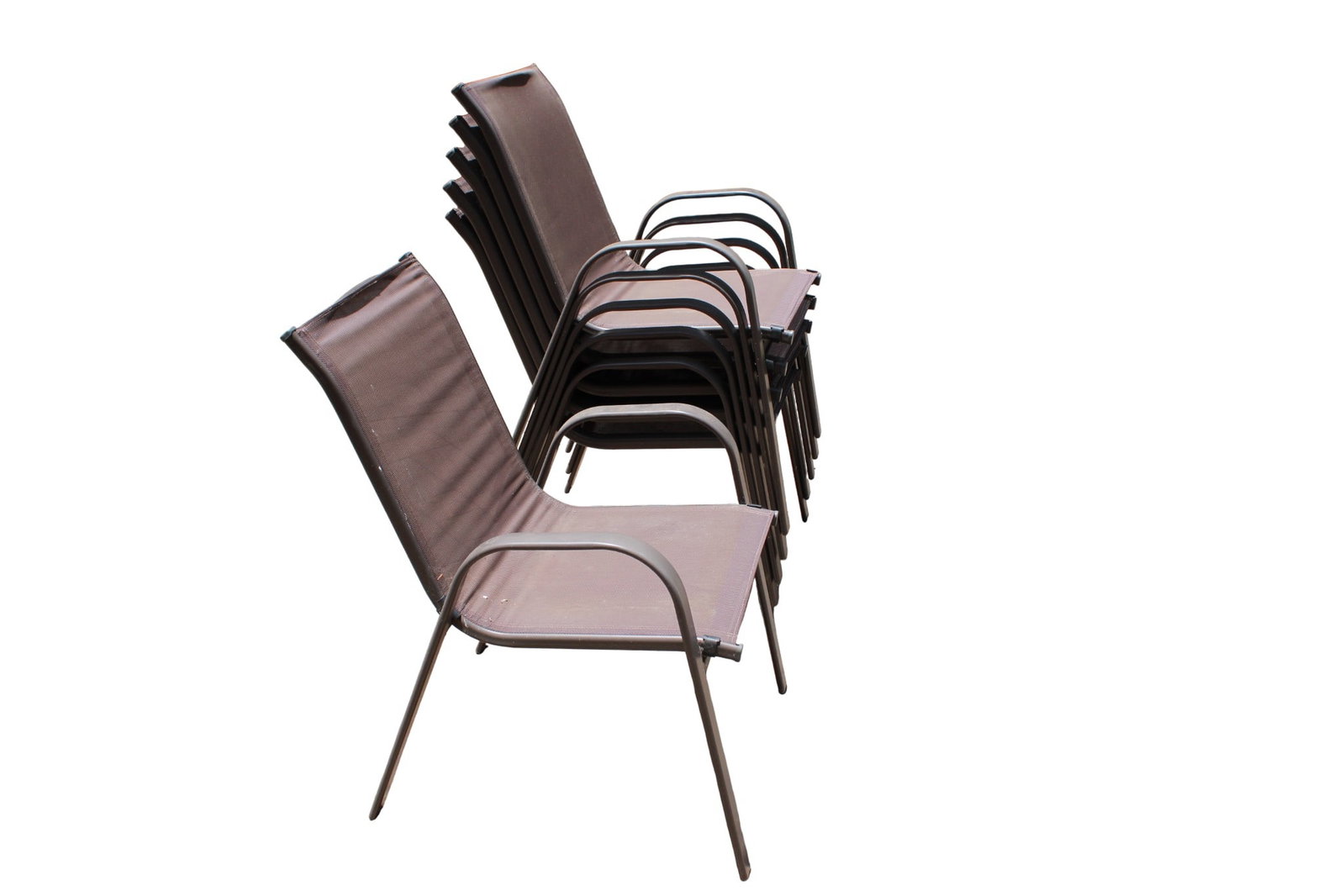 Set of Six Stackable Patio Chairs - 2