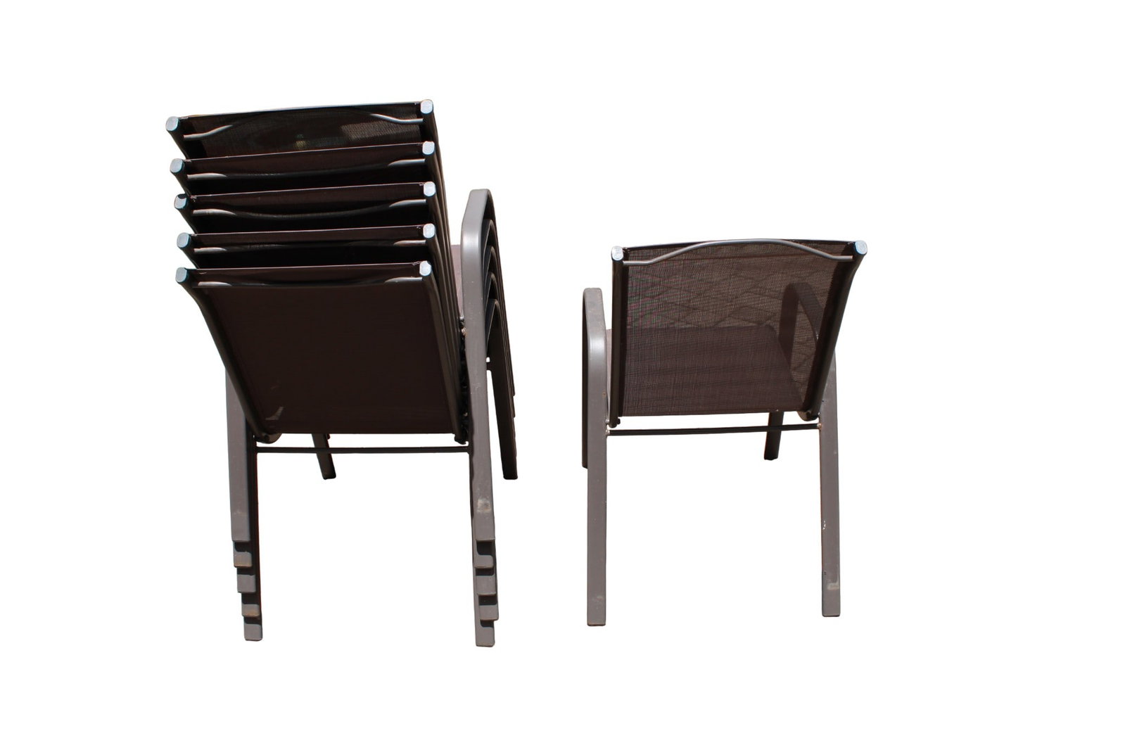 Set of Six Stackable Patio Chairs - 3