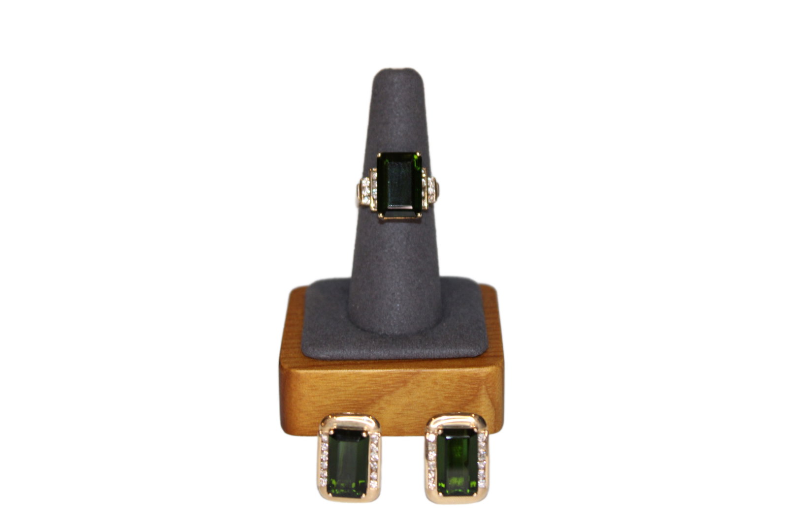 Ladies 14K Tourmaline and Diamond Ring and Earrings Set (1 of 6)