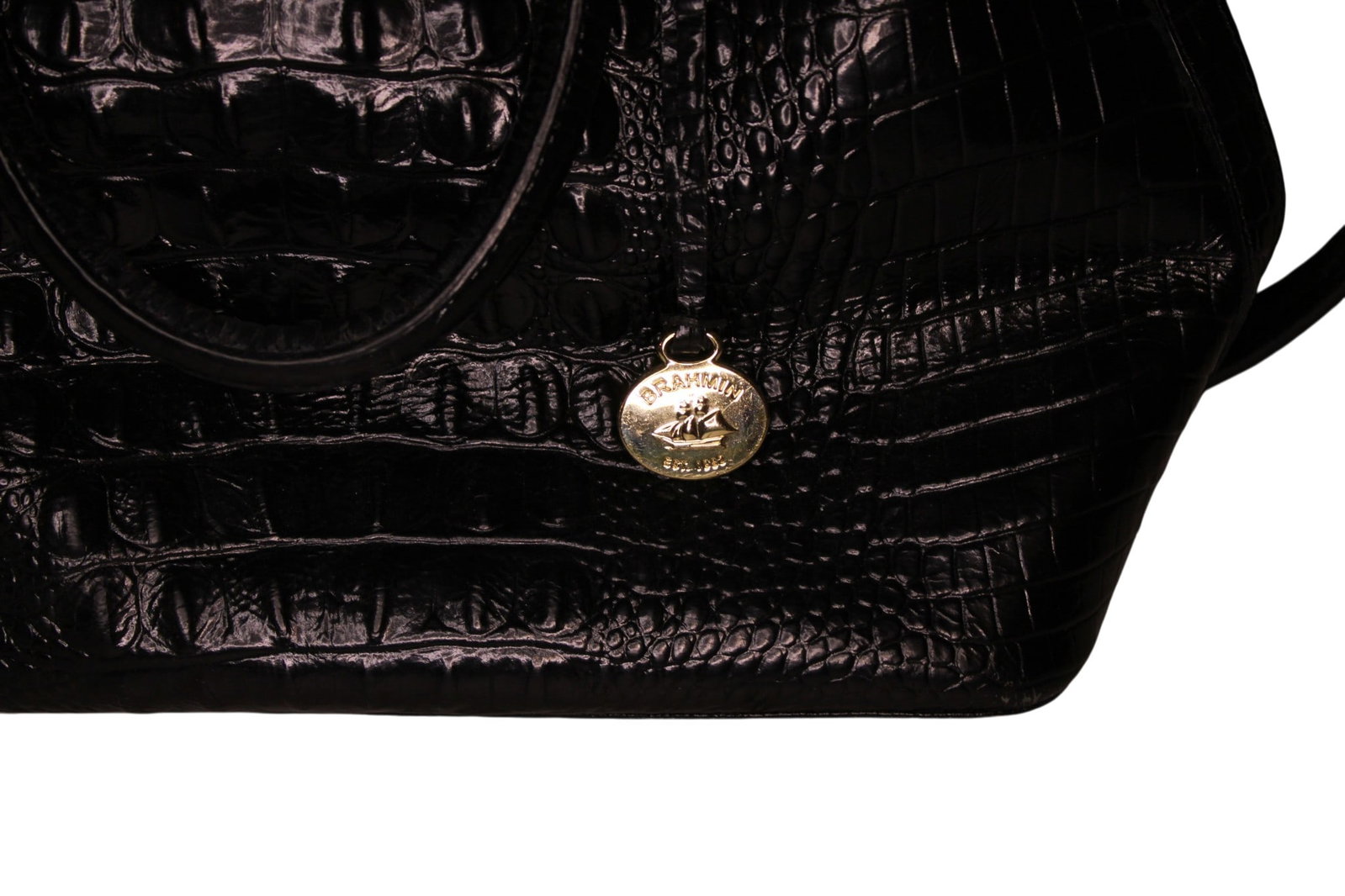 Black Leather Brahmin Purse - 5