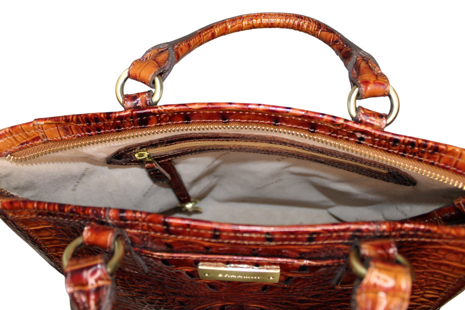 Brown Leather Brahmin Purse - 3