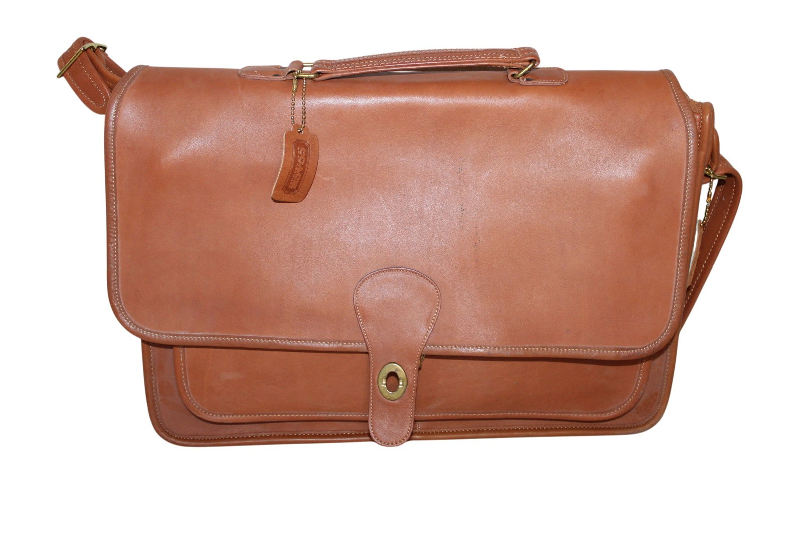 Vintage Coach Brown Leather Shoulder Bag Briefcase (1 of 6)