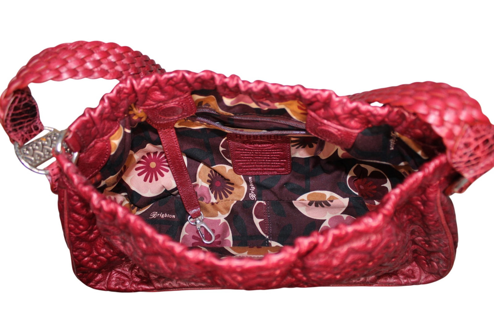 Brighton Griffith Leather Raspberry Red Purse - 5