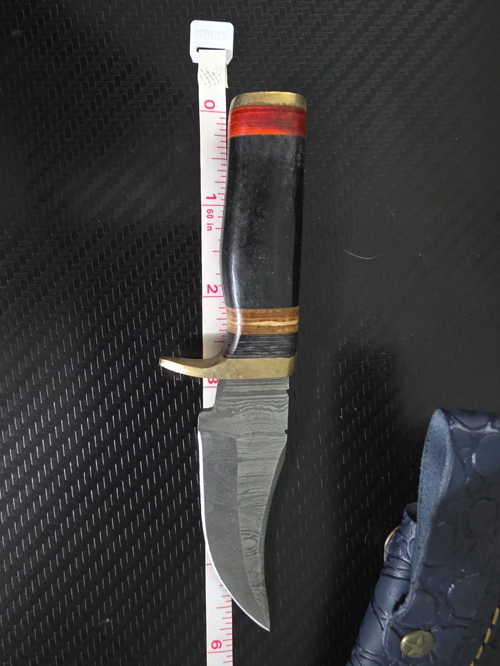Custom Damascus fixed blade knife - 3