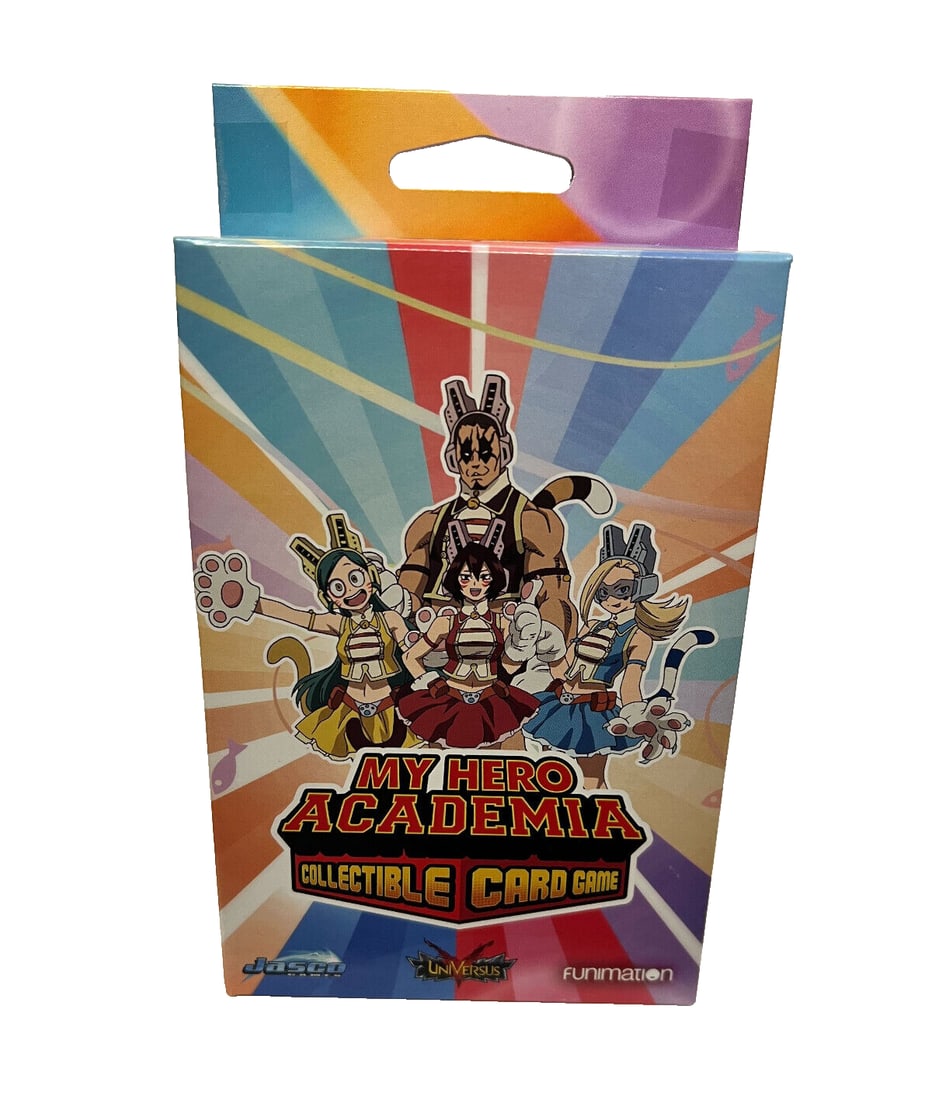 My Hero Academia Wild Wild Pussycats DLC Game: This pack contains 24 foil cards: 4 character cards, 2 of each attack, and 2 of each foundation. Players can expand their collection with new playable characters Mandalay, Pixie-Bob, Ragdoll, and