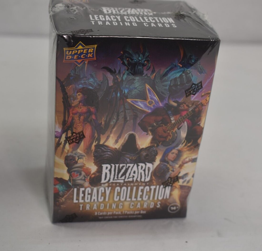 2023 Blizzard Legacy Collection Trading Cards Blaster Box: 2023 Blizzard Legacy Collection Trading Cards Box of 7 Packs NIB. This non-sport trading card set features characters and items from the popular franchise, World of Warcraft. The set includes 56