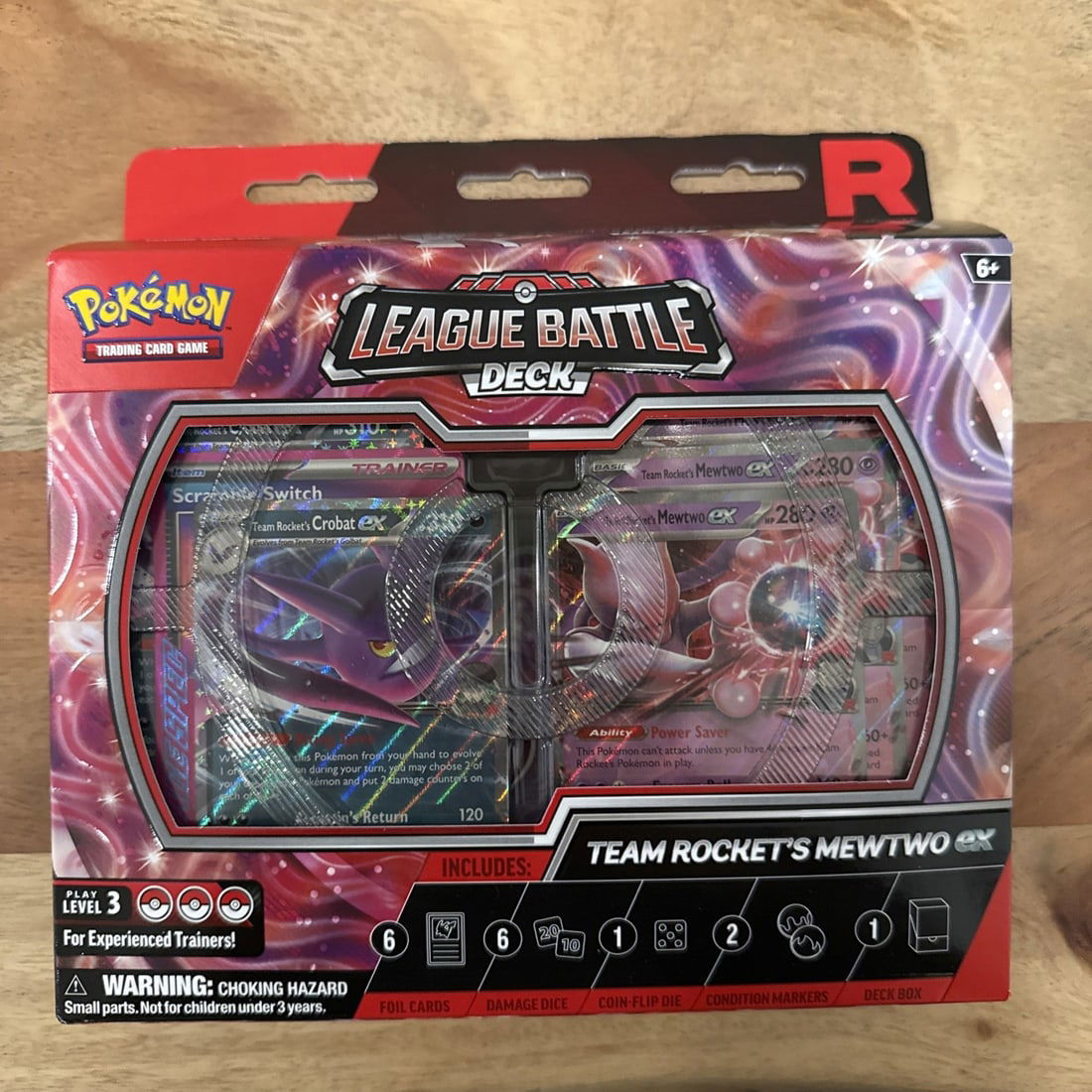 Pokemon TCG Team Rocket's Mewtwo ex League Battle Deck: Team Rocket's Mewtwo ex League Battle Deck is a sealed box containing 60 standard-sized Pokémon Trading Card Game cards featuring the popular characters Mewtwo and Crobat. Manufactured by Nintendo in