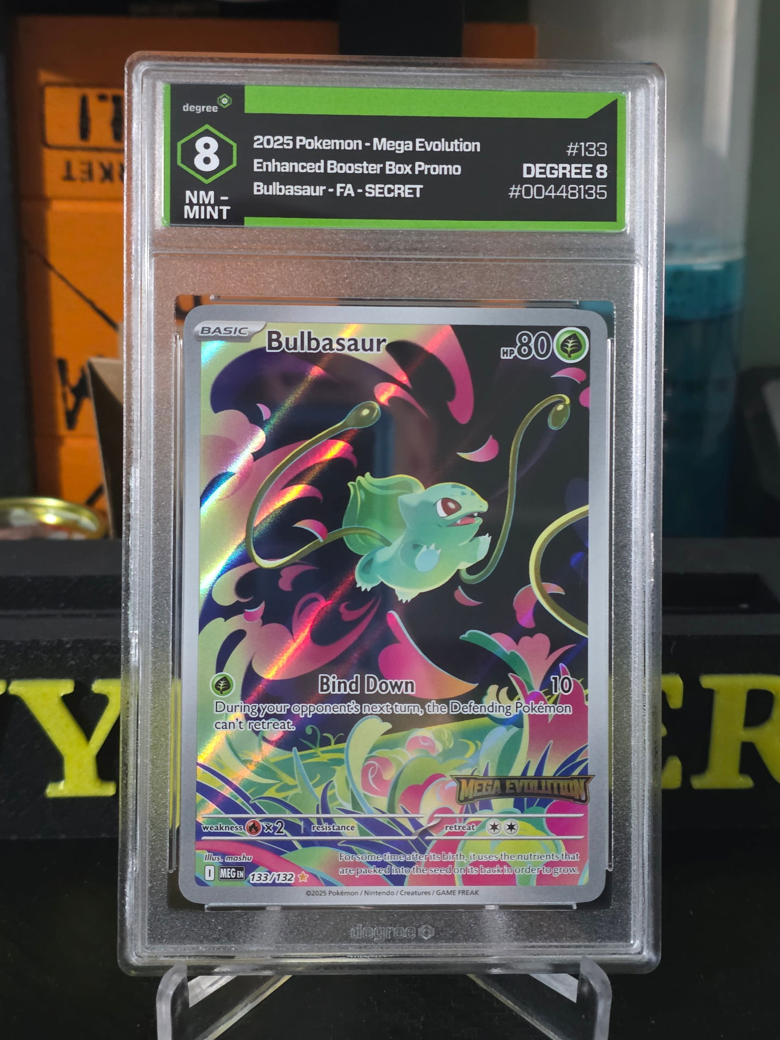 Bulbasaur 133/132 Enhanced Booster Topper Promo Mega Evolution Pokemon degree 8 (1 of 5)