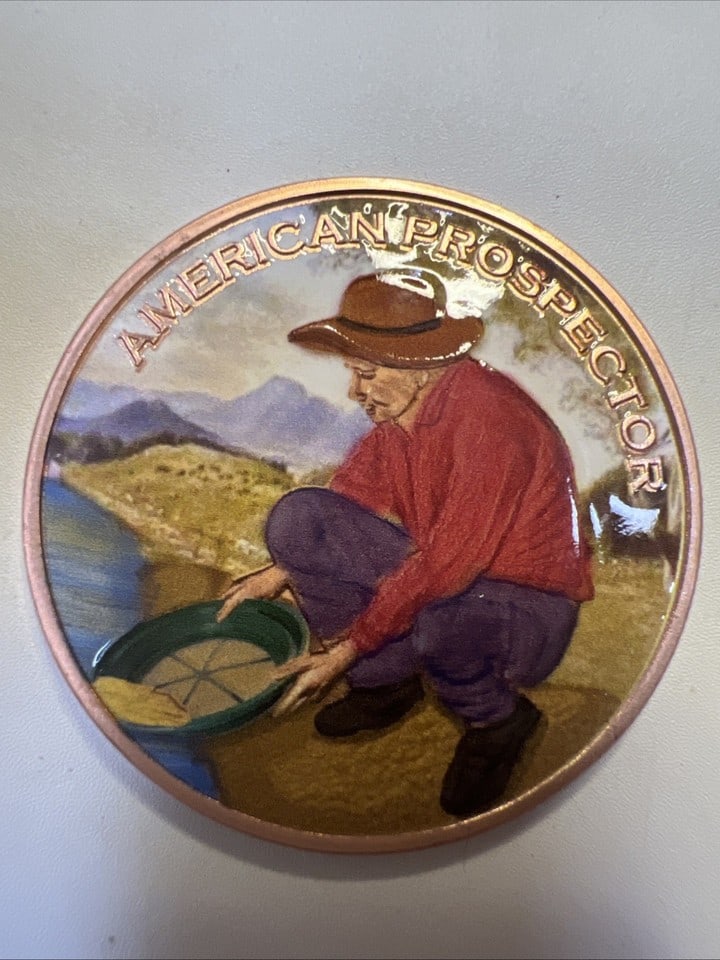 American Prospector One AVDP Ounce .999 Colorized Fine Copper Mint (1 of 2)