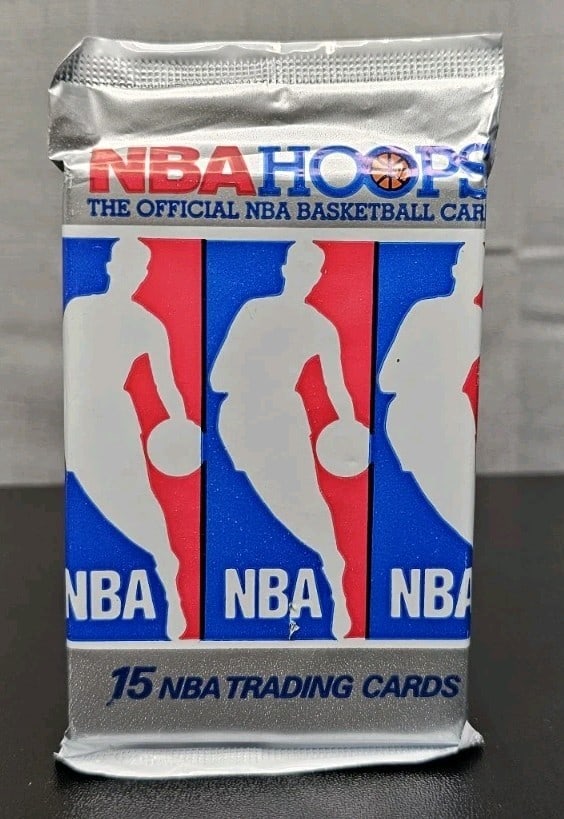 1990-91 NBA Hoops Sealed Basketball Pack 15 Cards (1 of 1)