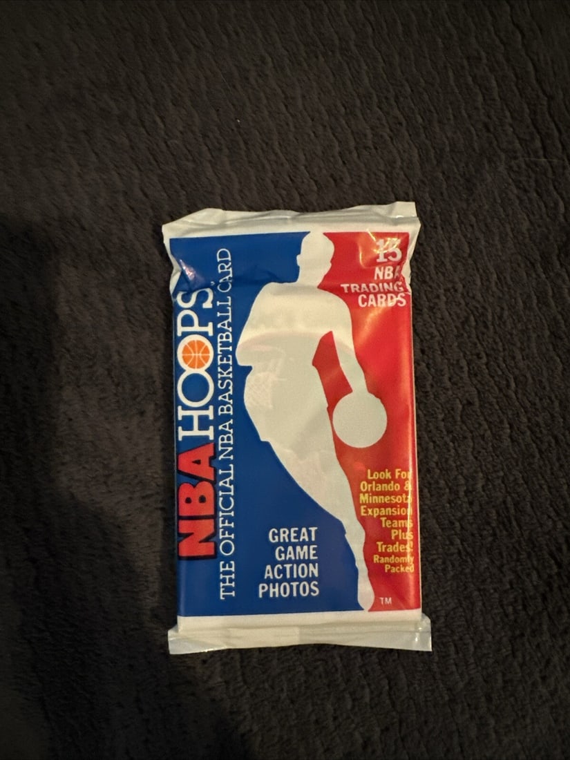 1x Vintage 1989-90 NBA Hoops Basketball Cards 15 cadPack: The product is a sealed pack of 1989-90 NBA Hoops trading cards with the front/top card featuring Ricky Pierce. This original sports trading card is part of the modern era of basketball collectibles a