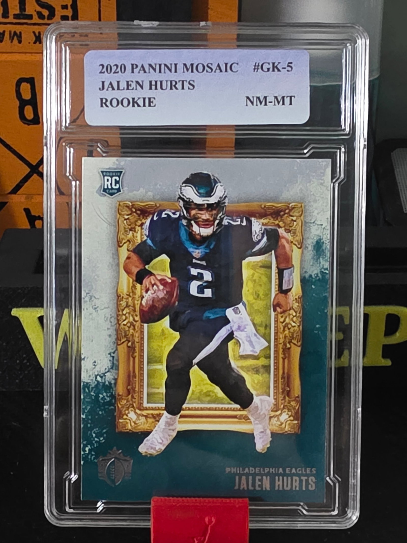 Jalen Hurts 2020 Chronicles Gridiron Kings Pink #GK-5 Philadelphia Eagles RC: The 2020 Panini Chronicles - Gridiron Kings Jalen Hurts #GK-5 Teal (RC) trading card is a highly sought-after collectible for fans of the Philadelphia Eagles and football enthusiasts. This rookie card