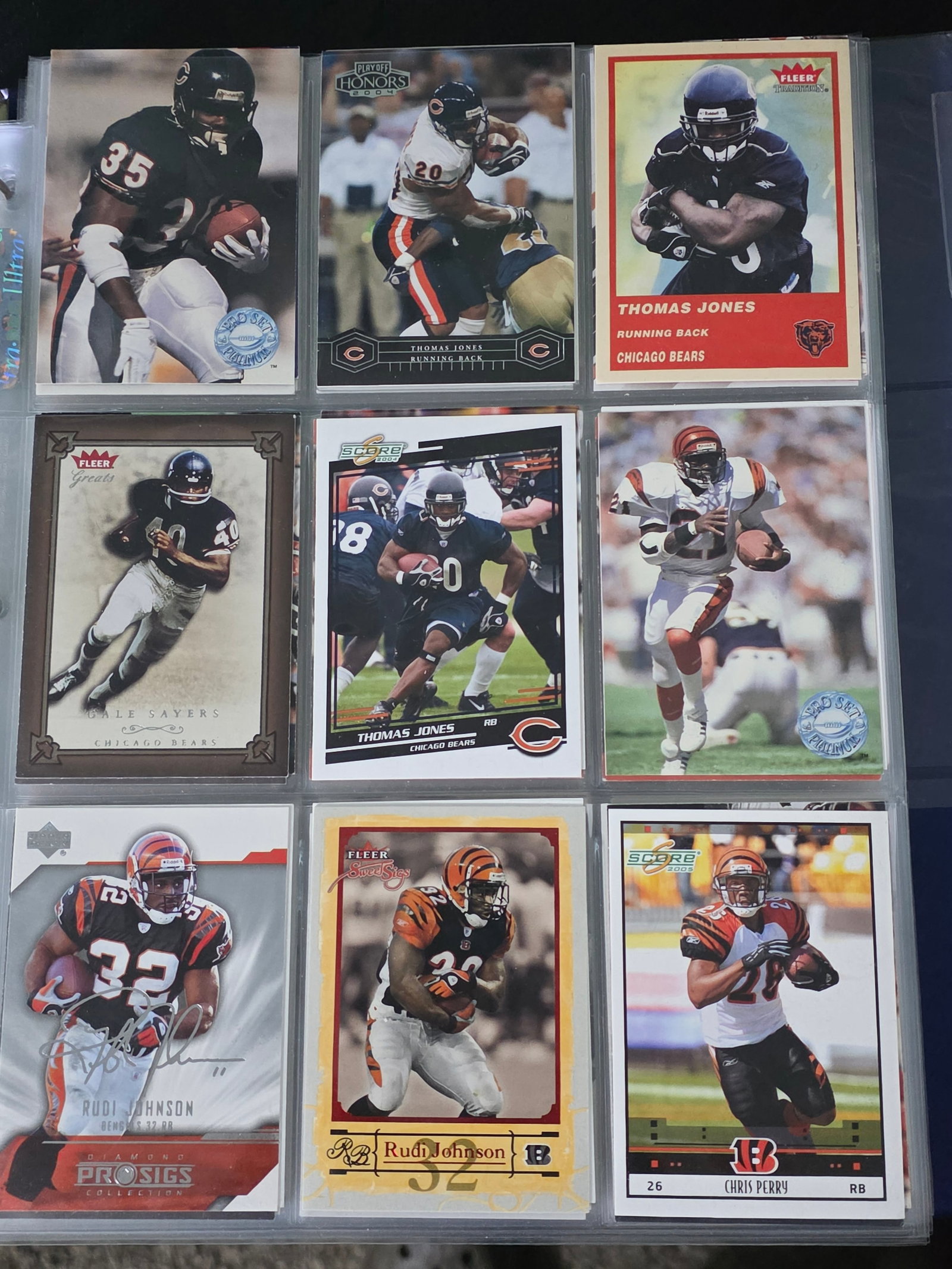 Binder full of Football Running Backs from a variety of years (1 of 13)