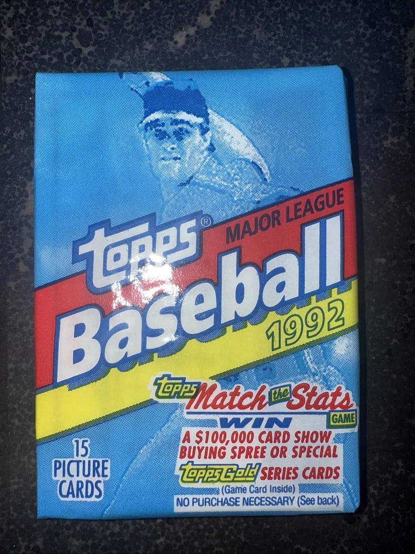 1992 Topps Baseball 15 card pack