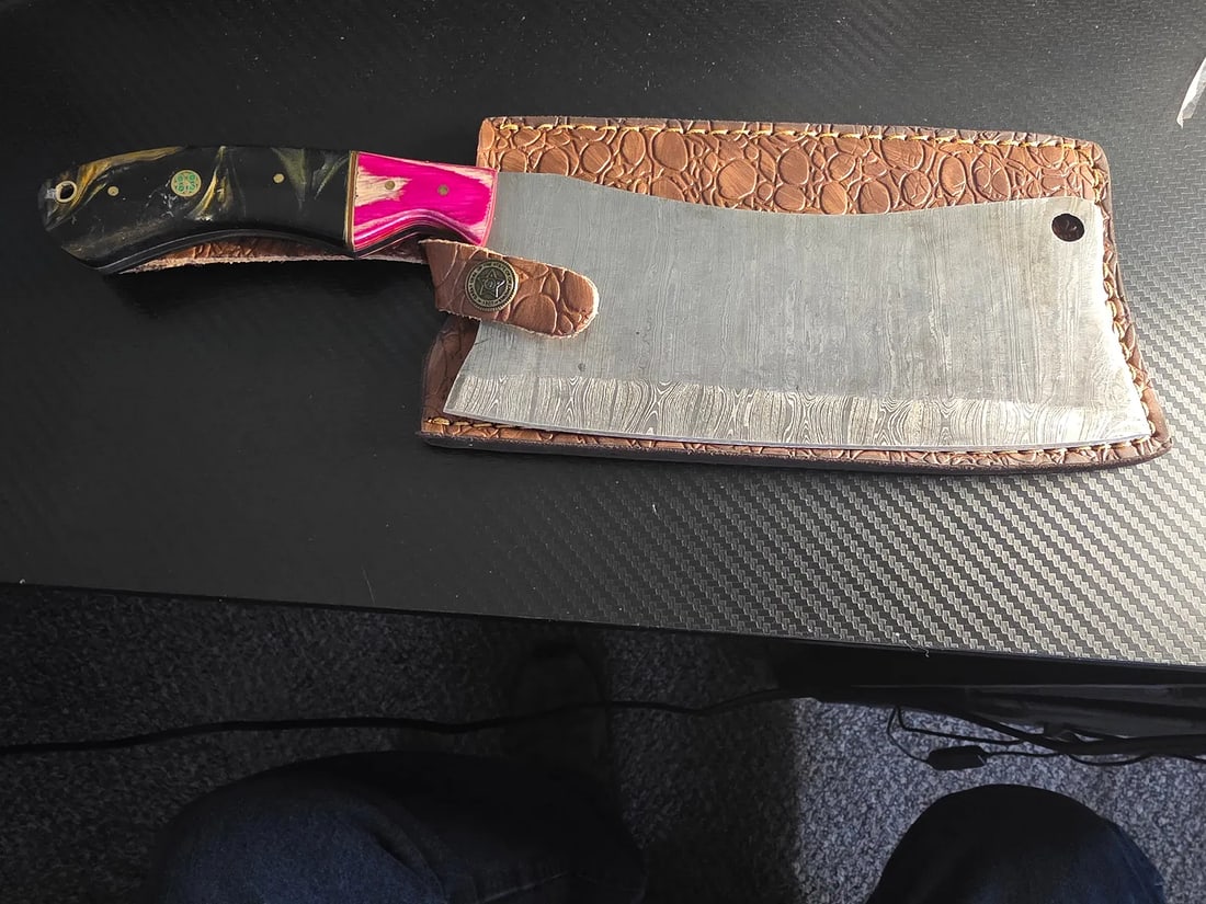 Custom Damascus Butchers Cleaver (1 of 3)
