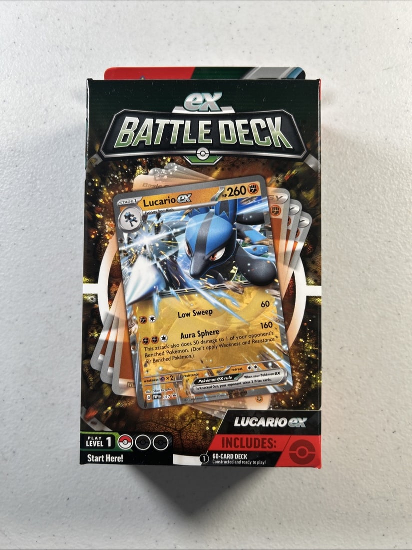 Pokemon TCG Trading Card Game V Battle Deck Lucario Ex - 60 Card Deck (1 of 2)