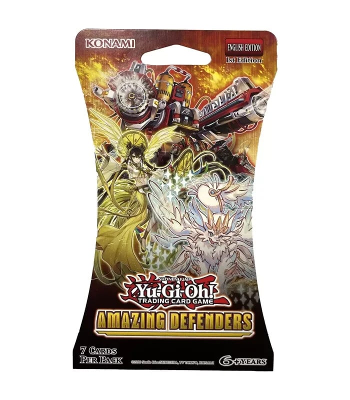 YU-GI-OH! TCG Amazing Defenders Sleeved Booster Pack: The Yu-Gi-Oh! - Amazing Defenders Booster Pack is a highly sought-after collectible card game item featuring cards from the BATTLES OF LEGEND LIGHT'S REVENGE set. Manufactured by Konami, this pack is 