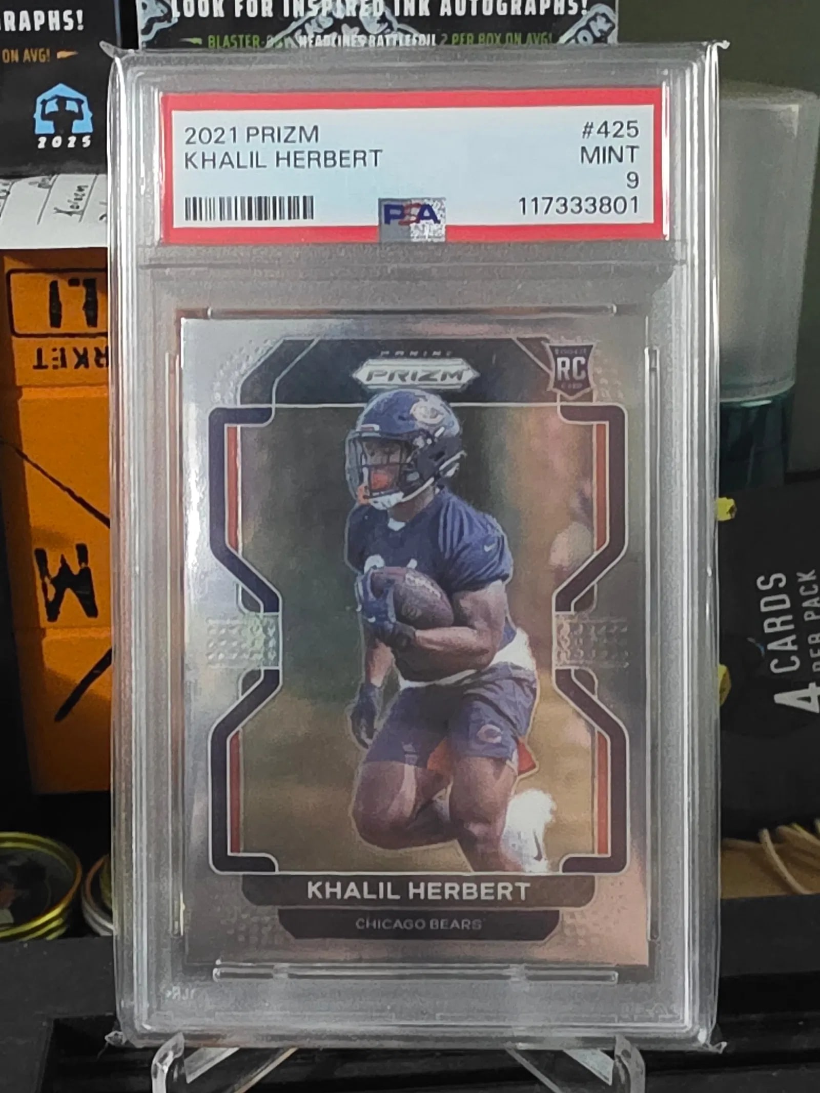 2021 PANINI PRIZM SILVER PRIZM #425 KHALIL HERBERT ROOKIE RC PSA 9 (1 of 1)