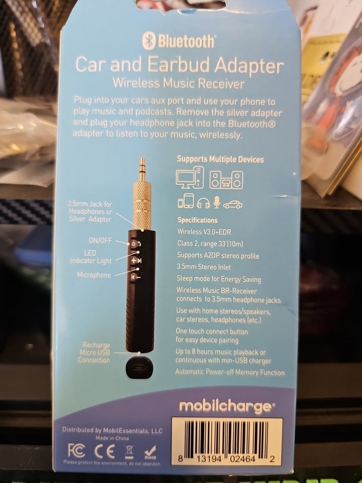 Mobile Charge Bluetooth car and earbud adapter - 2
